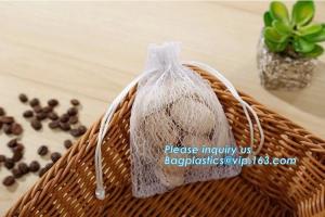 Best china factory promotional white cotton nylon mesh drawstring raschel bag for dry fruit storage, nylon mesh bags, bagease wholesale