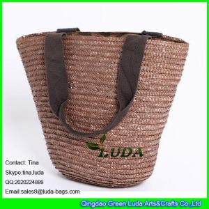 Best LUDA china straw bag brown wheat straw made basket straw bags wholesale