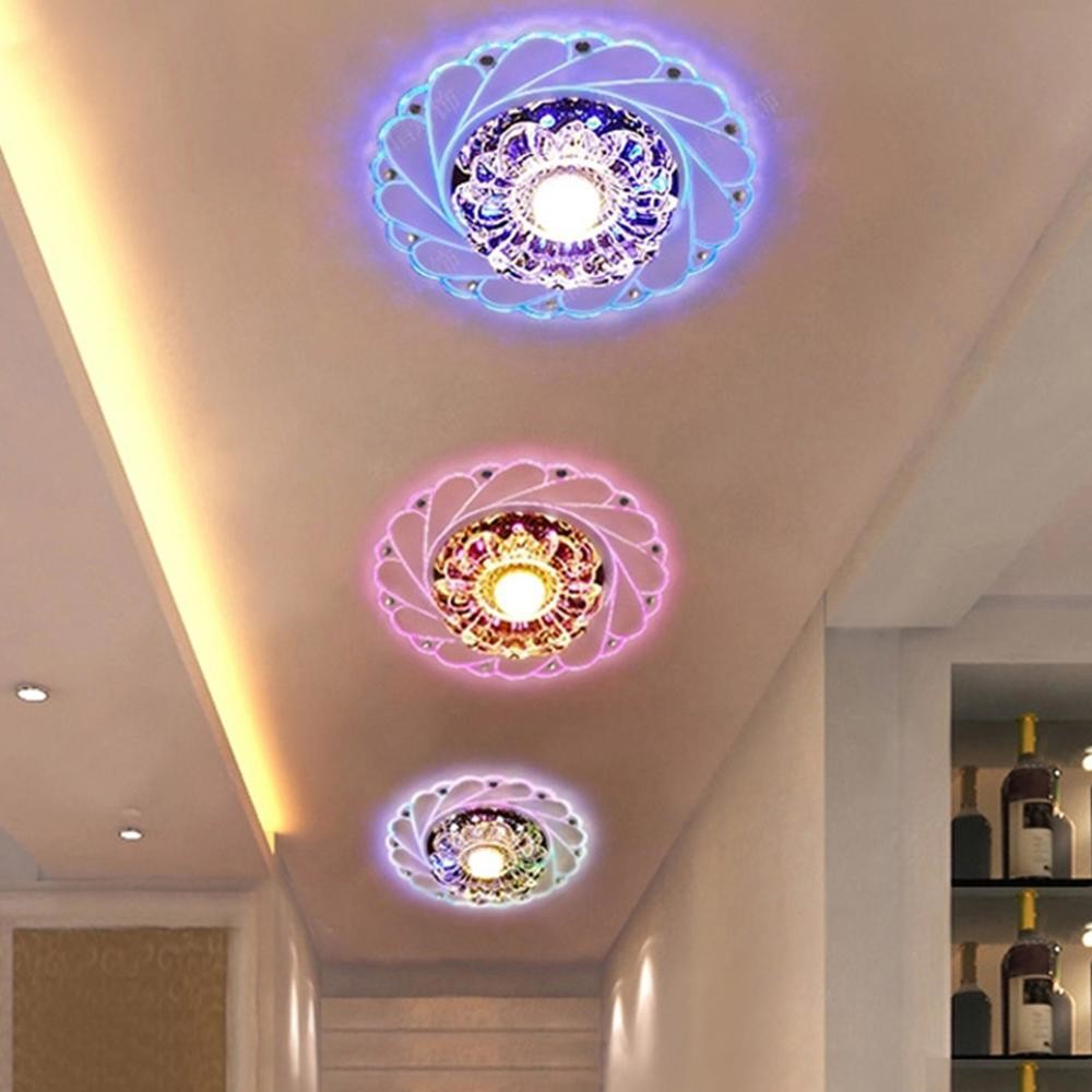 Modern Crystal Corridor Diameter 200mm Mini Colorful LED Ceiling Lamp
