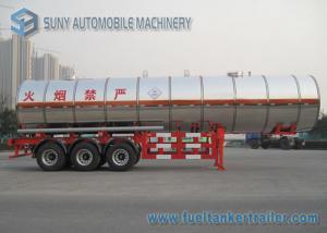 China 3 Axle 38000L Butyl Acetate Chemical Liquid Tank Trailers With Ellipse Shaped on sale