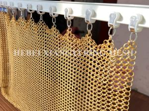 Best Gold Color Wm Serie Chainmail Ring Mesh Curtain For Architectural Design wholesale