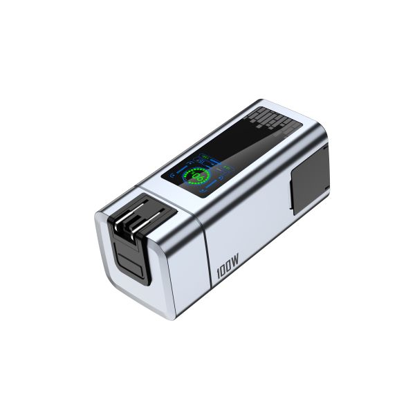 High-Capacity 20000mAh with Retractable Cable and LED Display and AC Plug Power Bank