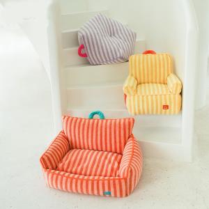 Best Autumn Winter Striped Dog Sofa Bed Removable Washable Pet House Soft Cushion wholesale