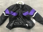 Men ' S Black Polyester bomber Jacket With Purple Insertion And Milk Sherpa