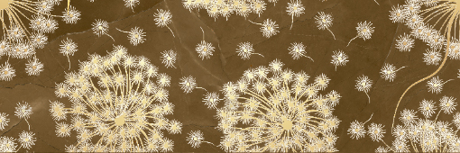 Yellow Color Decorative Ceramic Tile Dandelion Flower Pattern 10mm Thickness