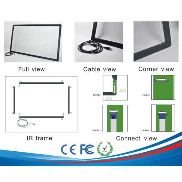 32 - 84 Inch Infrared Touch Screen Panel Frame With USB Controller High Stability