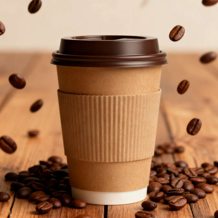 Biodegradable disposable paper cup custom logo hot cold drink double-layer coffee paper cup
