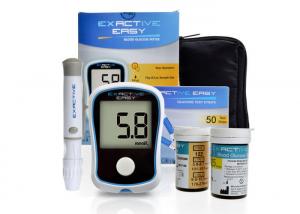 China Exactive Easy Blood Glucose Meter kit with 50 Test strips & Lancets Diabetes Kit on sale