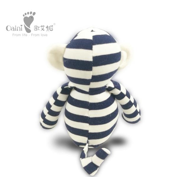 32cm 100 Cotton Stuffed Animals Black White Stripe Zebra Plush Toy Monkey Mascot