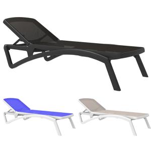 Best Outdoor Garden Plastic Teslin Stackable Chaise Sun Lounger Chair for Hotel Beach Patio wholesale