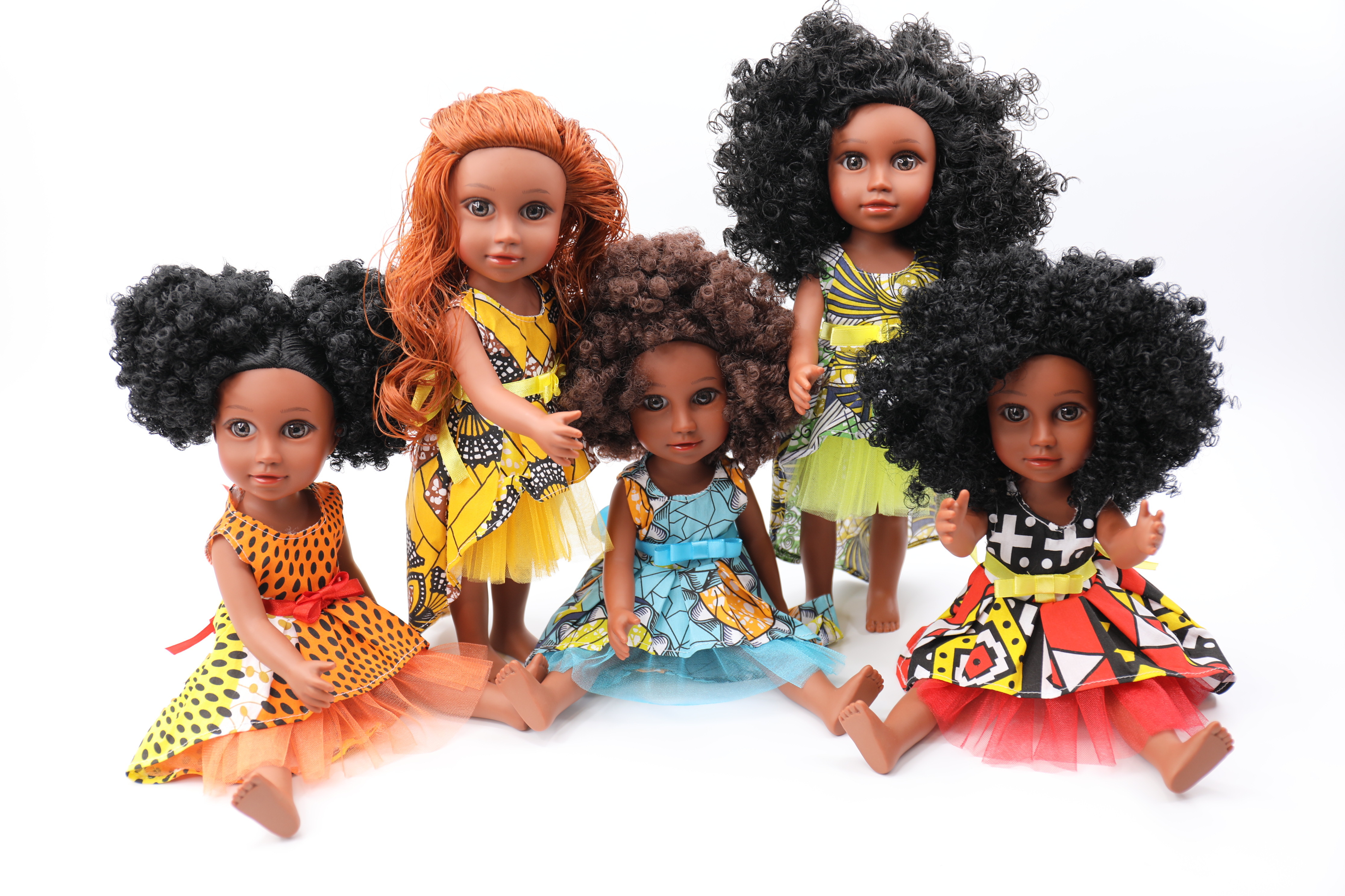Gentle Hand Wash 35cm Silicone Vinyl Dolls For Kids African Black Doll