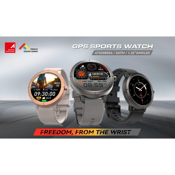 Outdoor 2025 150 Sport Compass GPS Smart Watch with 1.32-Inch AMOLED Display