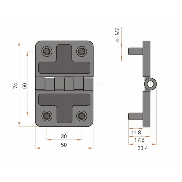 Zinc Alloy Position Control Constant Torque Door Hinge Metal Hinge