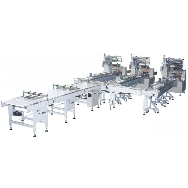 High Speed Automated Packaging Line 120 Bags/Min Flow Packing Machine