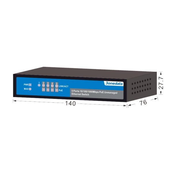 Layer 2 Unmanaged 5 Port POE Switch Wall Mounting Installation IP30 Waterproofing