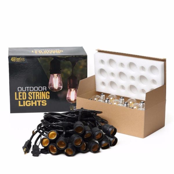 led Christmas ball string light E26 E27 base decorative patio string lights waterproof