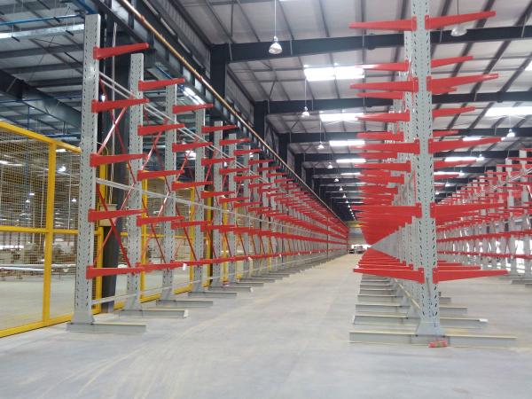 Cheap Double Arm Cantilever Warehouse Racks , Cantilever Pallet Racking Customized Width for sale