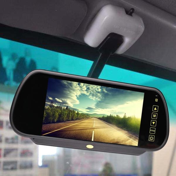 Cheap Customized 7 Inch Rearview Mirror LCD Monitor , Wireless Backup Camera With Chrome for sale