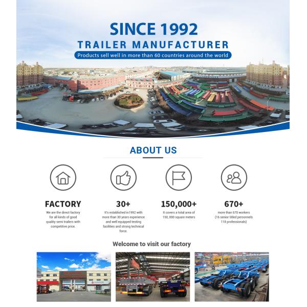 13 Tons Axles Flatbed Semi Trailers for 20ft 40ft Shipping Container Truck Trailer