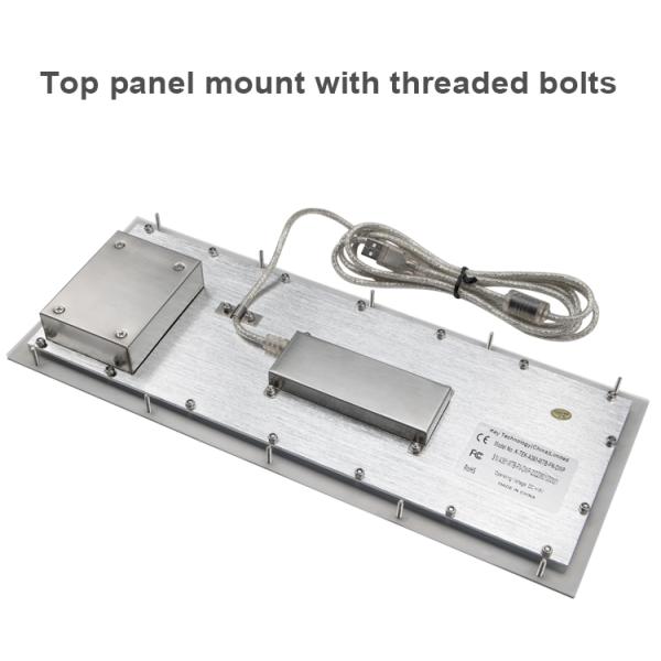 86 Keys Dynamic Washable Stainless Steel Panel Mount Keyboard With Laser Trackball