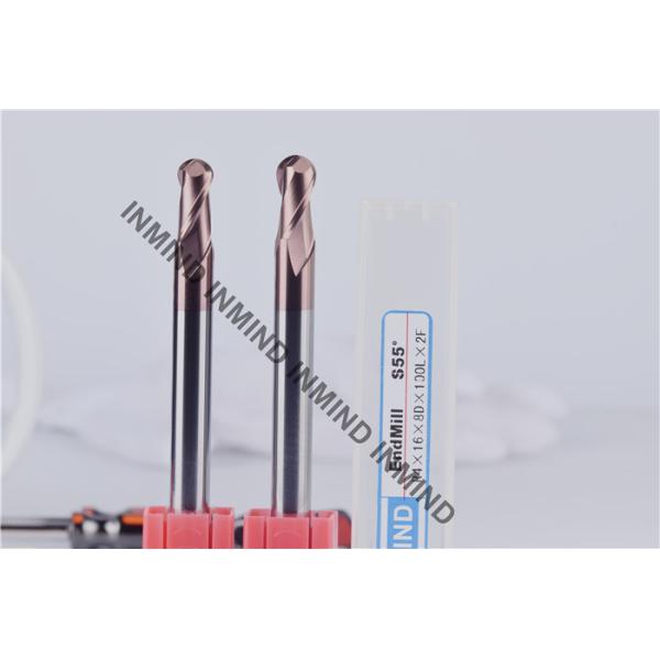 Milling Machine Tools Ball Nose Long End Mill Bits With TiSiN Coating Surface