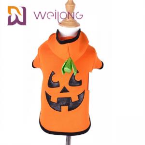 China Autumn Embroidery Face Halloween Pumpkin Dog Hoodie Cat Dog Clothes on sale