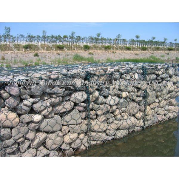 Non Rust PVC Coated Gabion Basket Machine Double Twist 84*110mm Output