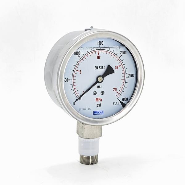 233.50.100 WIKA Stainless Steel Bourdon Tube Pressure Gauge Shock Resistant Class 1.6/1.0