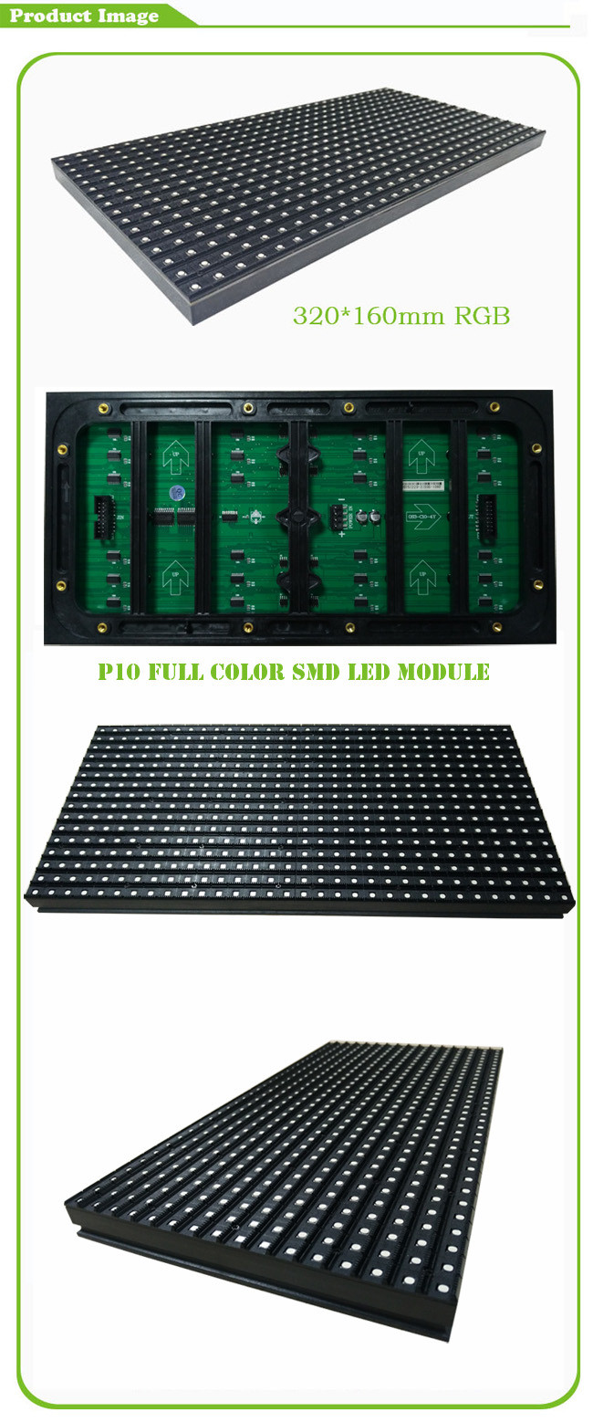 OEM / ODM P10 Rgb Led Display Module , Smd3535 Led Panel Module With 32 * 16 Resolution