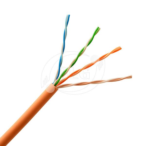 4 Pairs UTP Cat 5E Ethernet Lan Cable With Orange Or Red Jacket High Strength