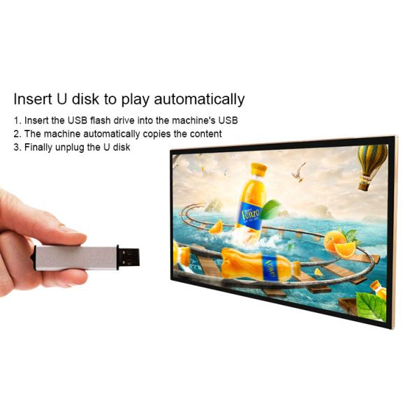 Light Weight Android 7.1 Wall Mount LCD Display With 4G 65 Inch 4K Golden Color