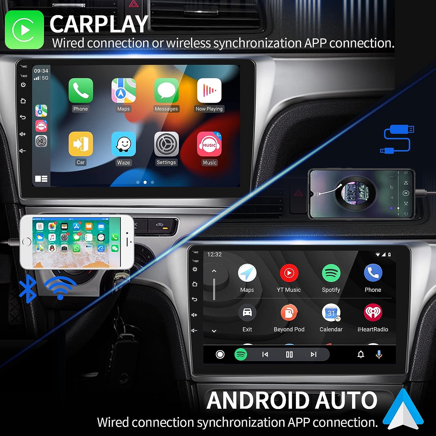 9 Inch 2 32G Car DVD Player Built-in WiFi/GPS/FM/BT/Multimedia and 7388 Amplifier IC