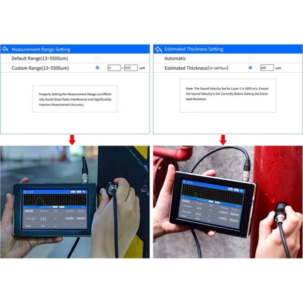 86216 Multilayer Ultrasonic Coating Thickness Gauge with Micron-Level Accuracy and High-Definition IPS Color Display