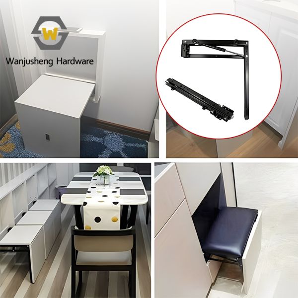 Space-Saving Iron Invisible Shelf Folding Mechanism Accessories & Multi-Functional Folding Hinge Mechanism