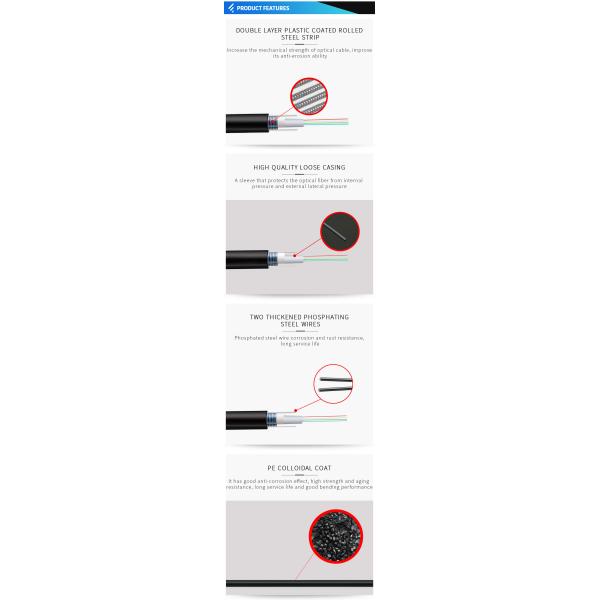 GJYXFCH 1 Core 2 Core SM Self Supporting FTTH Drop Fiber Optic Cable