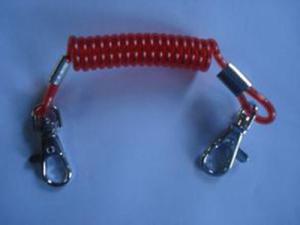 Best Strong big 6mm cord dia short coil length plastic spring coiled lanyard w/lobester clasps wholesale