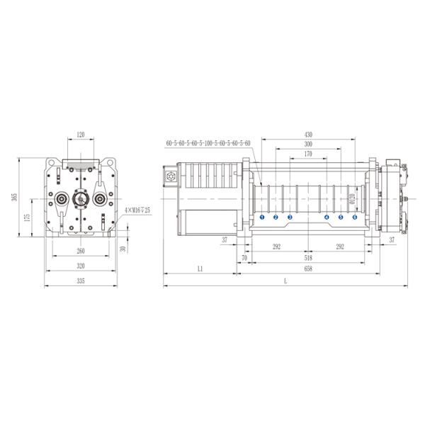 1350~2500KG Permanent Magnet Synchronous Gearless Belt Traction Machine