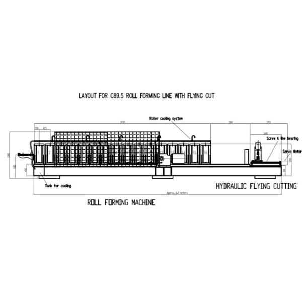 Heavy Gauge Purlin Roll Forming Machine 2mm-4mm Thickness With Flying Cut