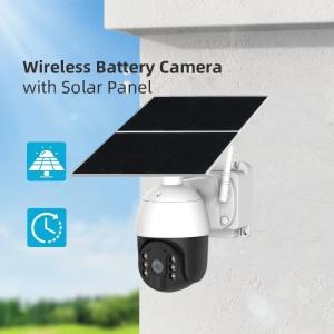 China 24 Hours Recording 20W 30000mAh Solar Camera Foldable Solar Panel 4G SIM Card 4G Solar PTZ Camera on sale