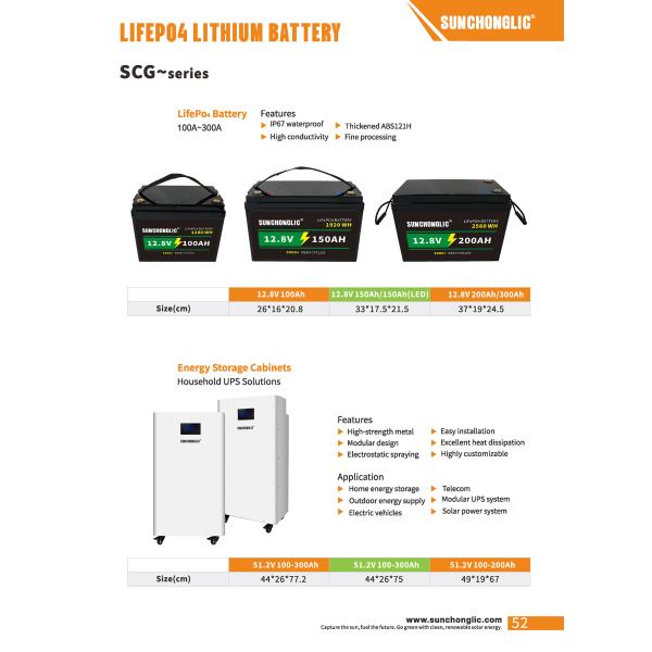 Energy Storage LiFePO4 Lithium Battery Lightweight Compact 12.8V 300Ah Lifepo4 Battery