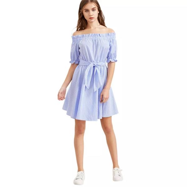 High Quality Comfortable Sexy Ladies Women Off The Shoulder Casual Dresses