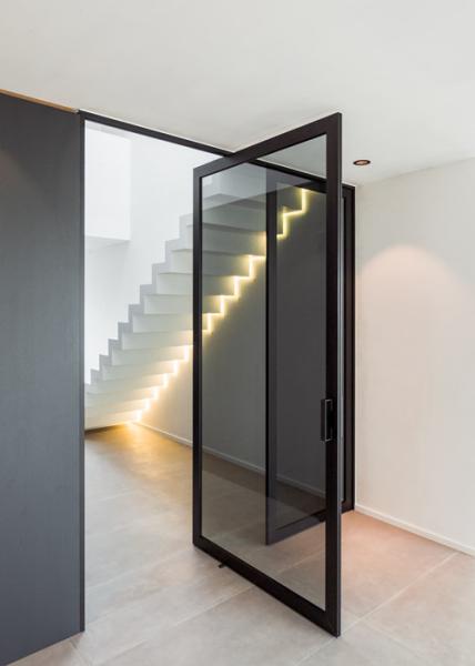 Cheap Floor Spring Aluminum Pivot Doors Wood Grain Transfer Surface Treatment entrance pivot door pivot door modern exterior for sale