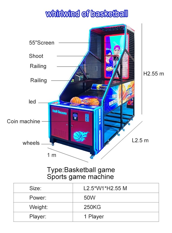 Led Basketball Machine Amusement Park Whirlwind Of Basketball Arcade Game