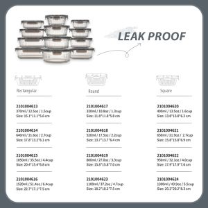 Borosilicate Glass Food Container with Airtight Cool Lock Lid
