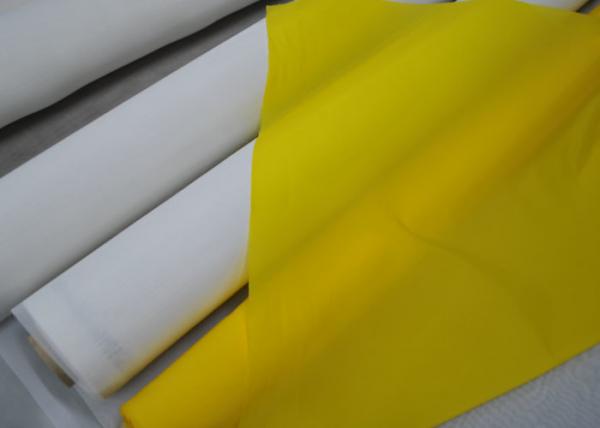 Low Elongation Polyester Silk Bolting Cloth For Screen Printing , White / Yellow Color