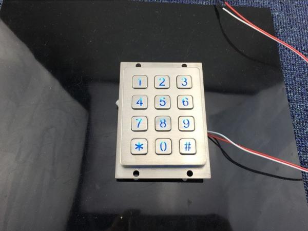 Cheap 3*4 brushed keys 12 digit keypad metal numeric keypad for access controls system for sale