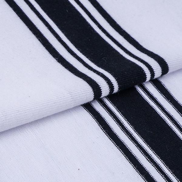Cheap Single Face Striped Knit Fabric Yarn Dyed 32S 175cm For Sportswear Clothing for sale