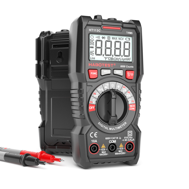 600V LCD Display Digital Multimeter With Capacitance Frequency Temperature NCV