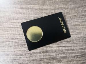 Best 0.2mm Gold Metal RFID Card For Door Entrance Gym Locker wholesale