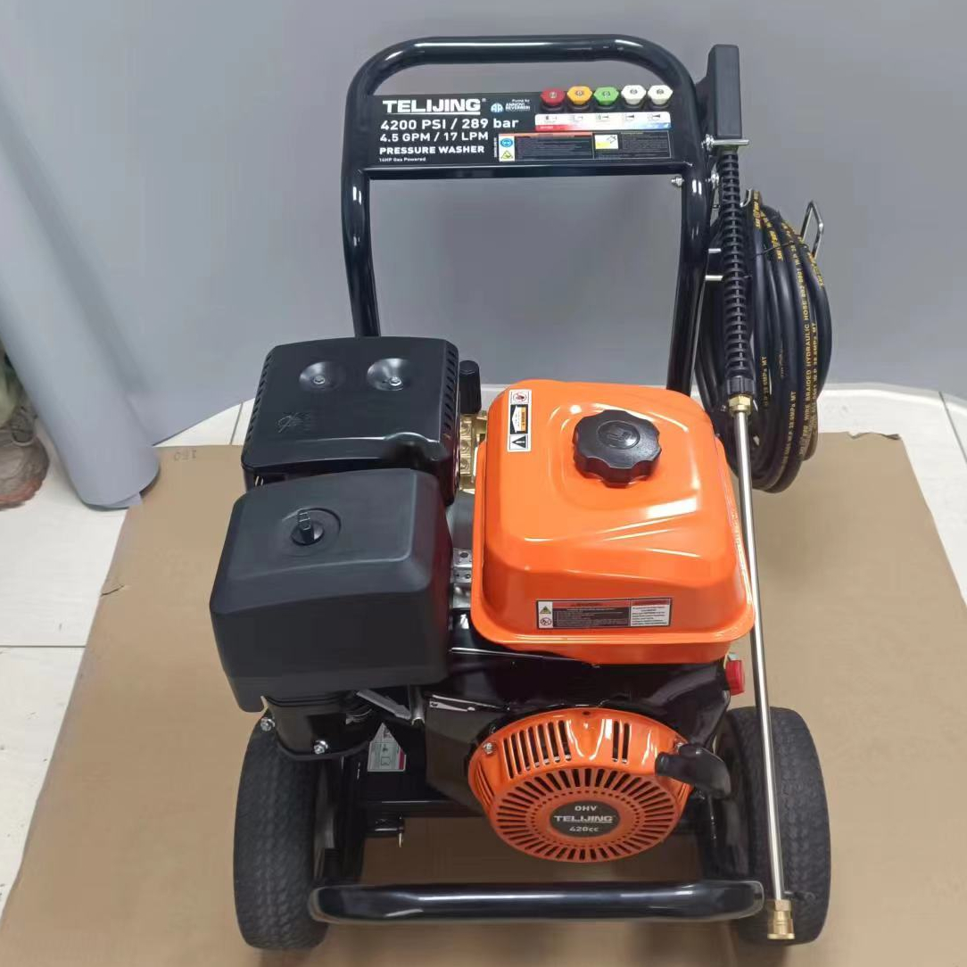 Portable 3800PSI/262Bar Gasoline High Pressure Washer 190F 420cc for Cold Water Cleaning